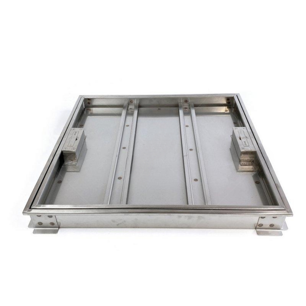 Nắp bể nước ngầm inox lát gạch đá hoàn thiện